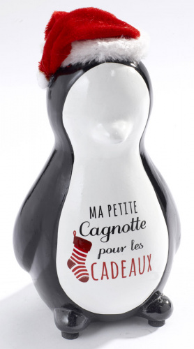 Sachet Tirelire pingouin dans sa boite+bonbons Sachet Tirelire pingouin dans sa boite+bonbons