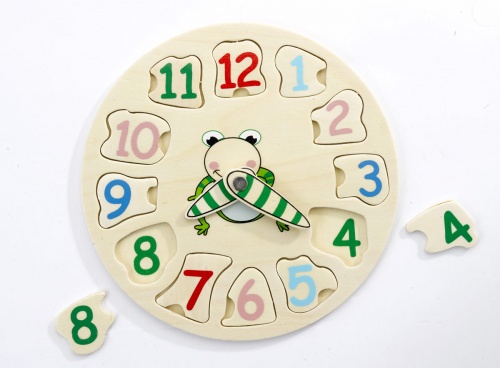 Horloge puzzle en bois éducatif + confiseries Horloge puzzle en bois éducatif + confiseries