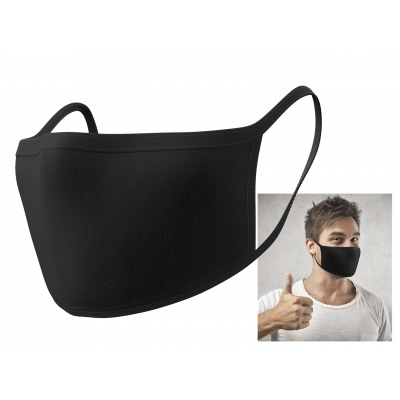 Lot de 48 masques tissu noir adulte 22x12cm